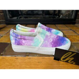 Women’s 6.5 Olivia & Kate Tye Die Slip On Platform Shoes